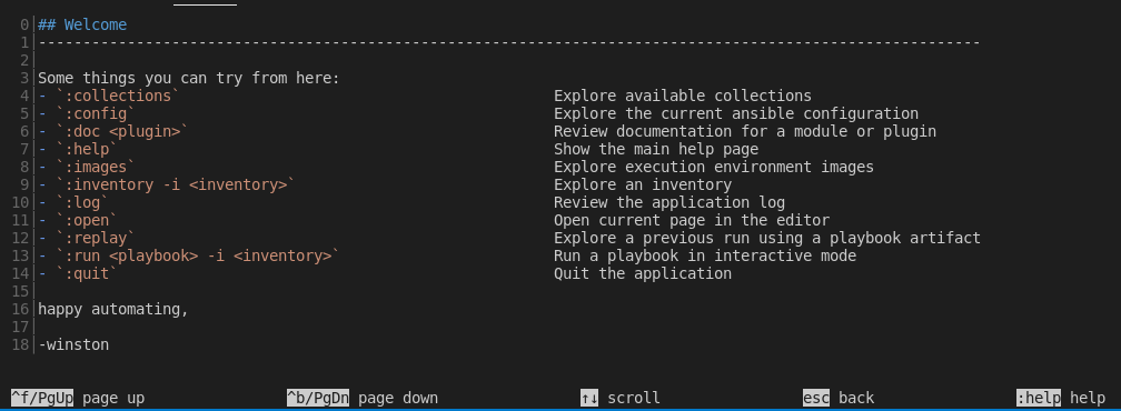 Text-based user interface mode